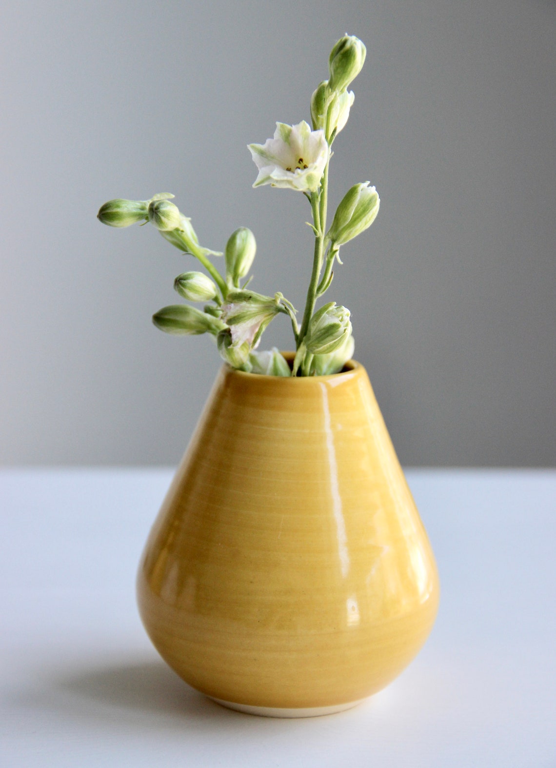 Handmade Ceramic Bud Vase Yellow Vase Small Flower Vase Etsy