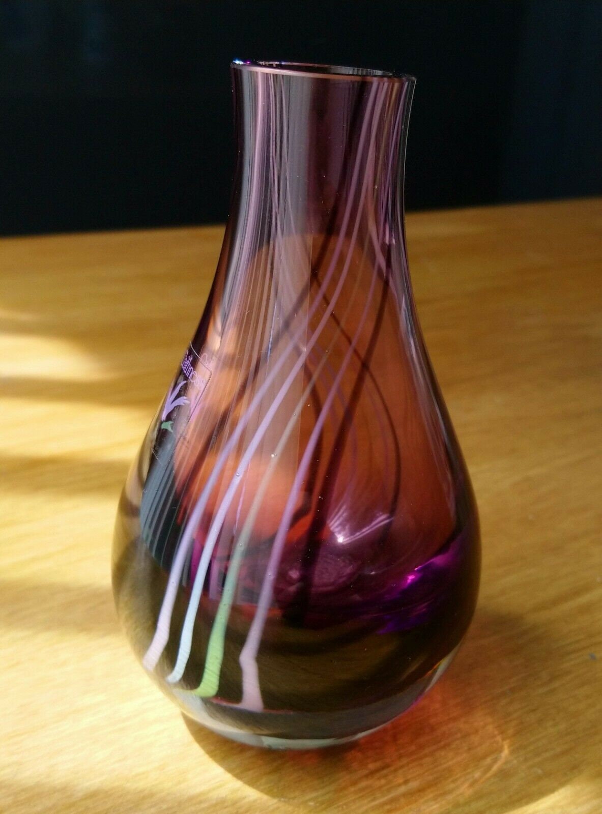 Purple Scottish Caithness Glass Vase Scottish Glassware Green Etsy