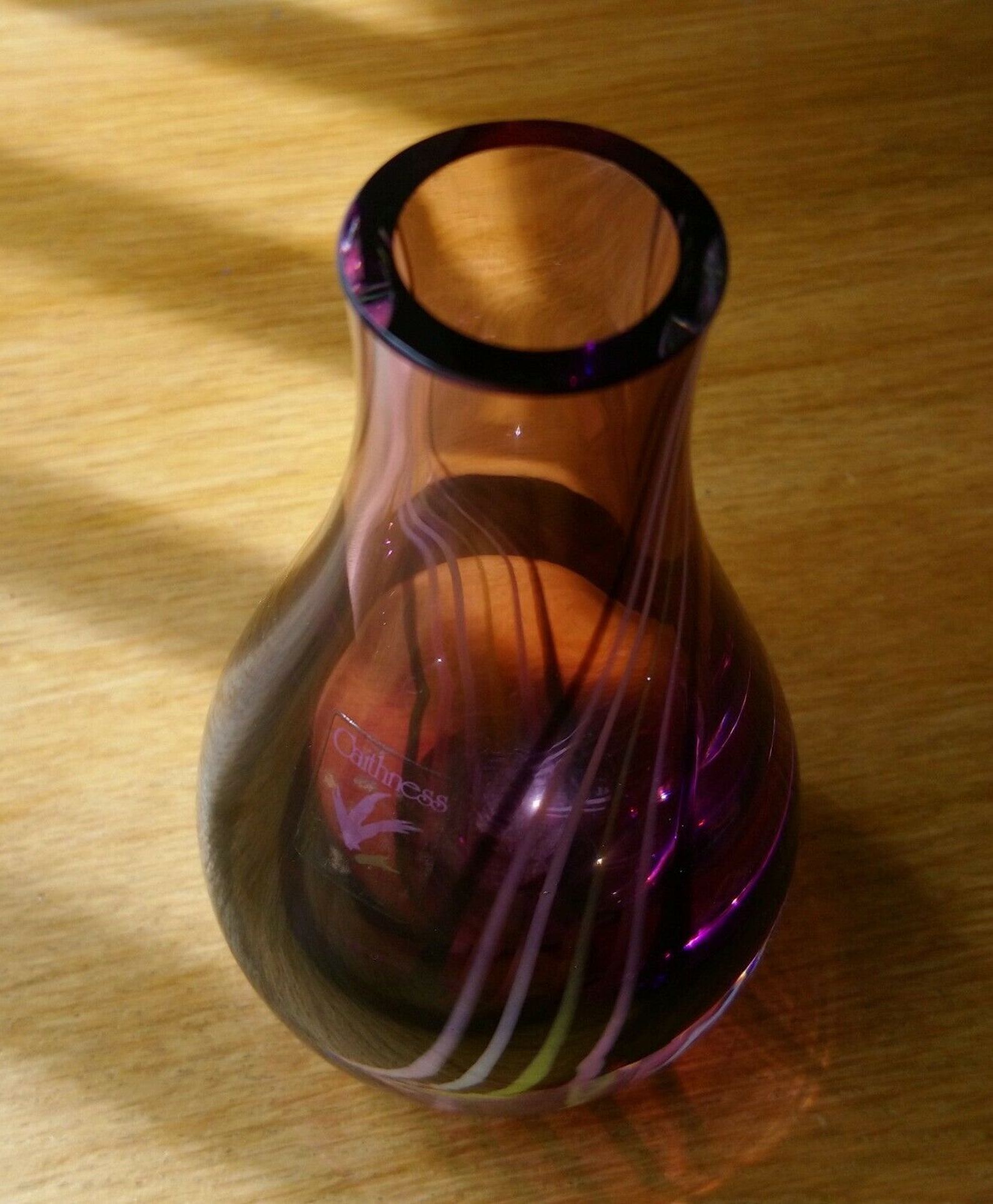 Purple Scottish Caithness Glass Vase Scottish Glassware Green Etsy