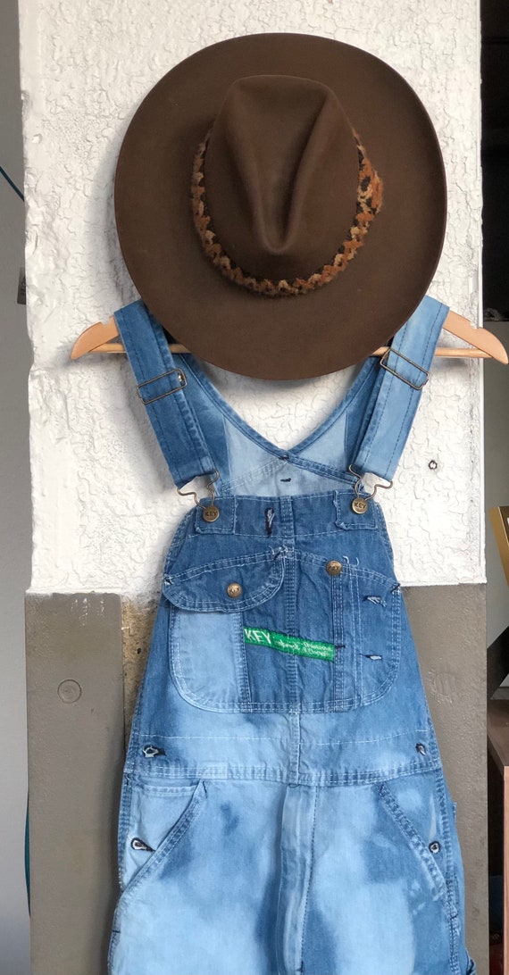 Distressed Key Overalls, Vintage Key Overalls