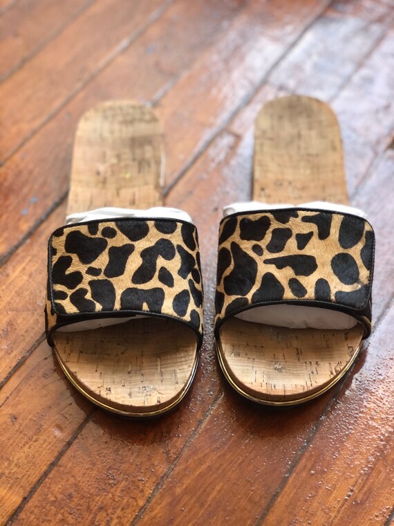 Cheetah print (pony hair) Nicole Miller Slides