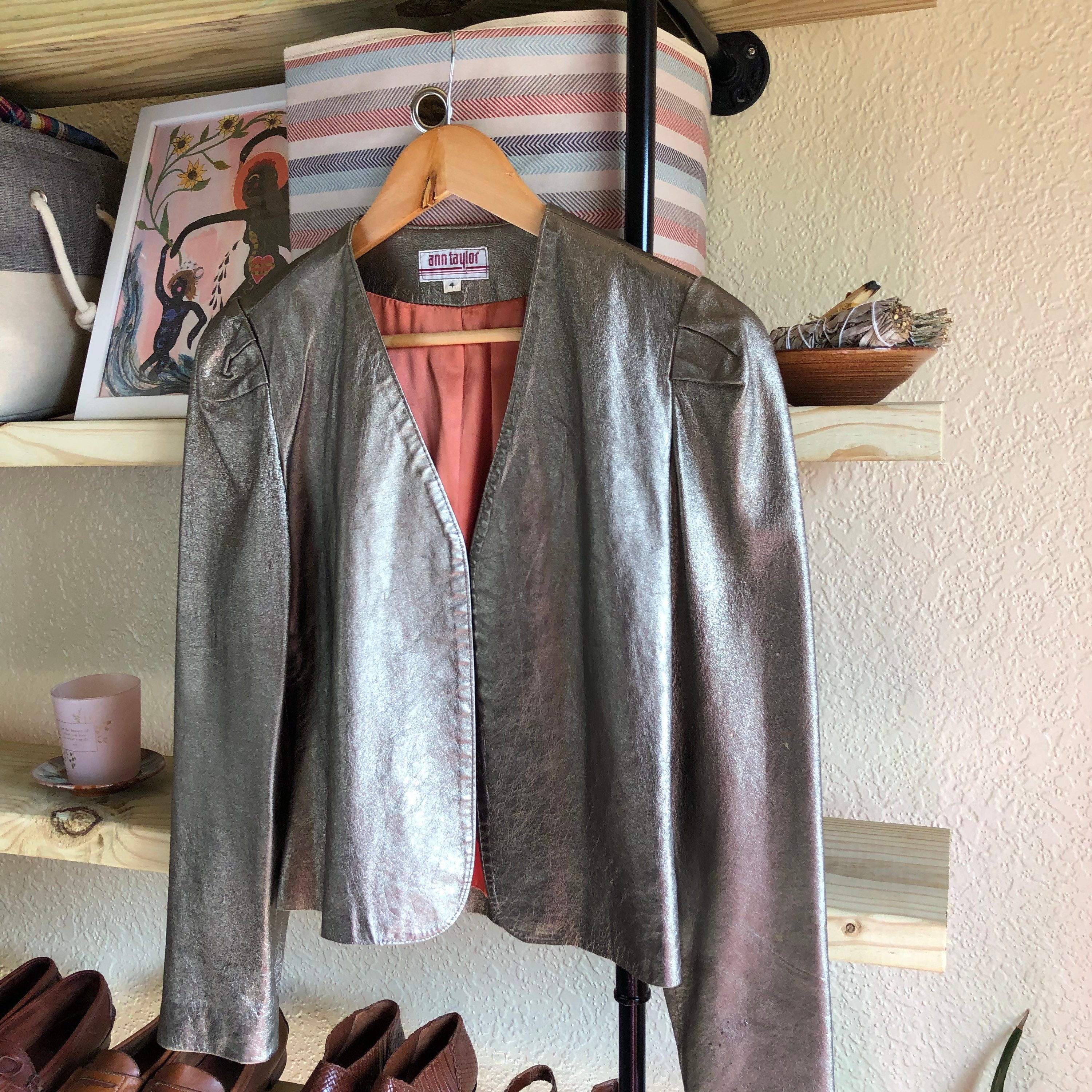 ann taylor leather jacket
