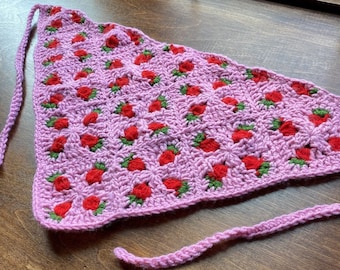 Crochet PATTERN: Strawberry Bandana