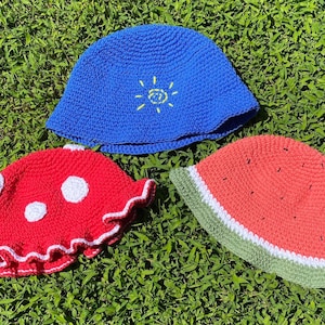 Crochet PATTERN: Basic Bucket Hat Multiple Sizes image 1