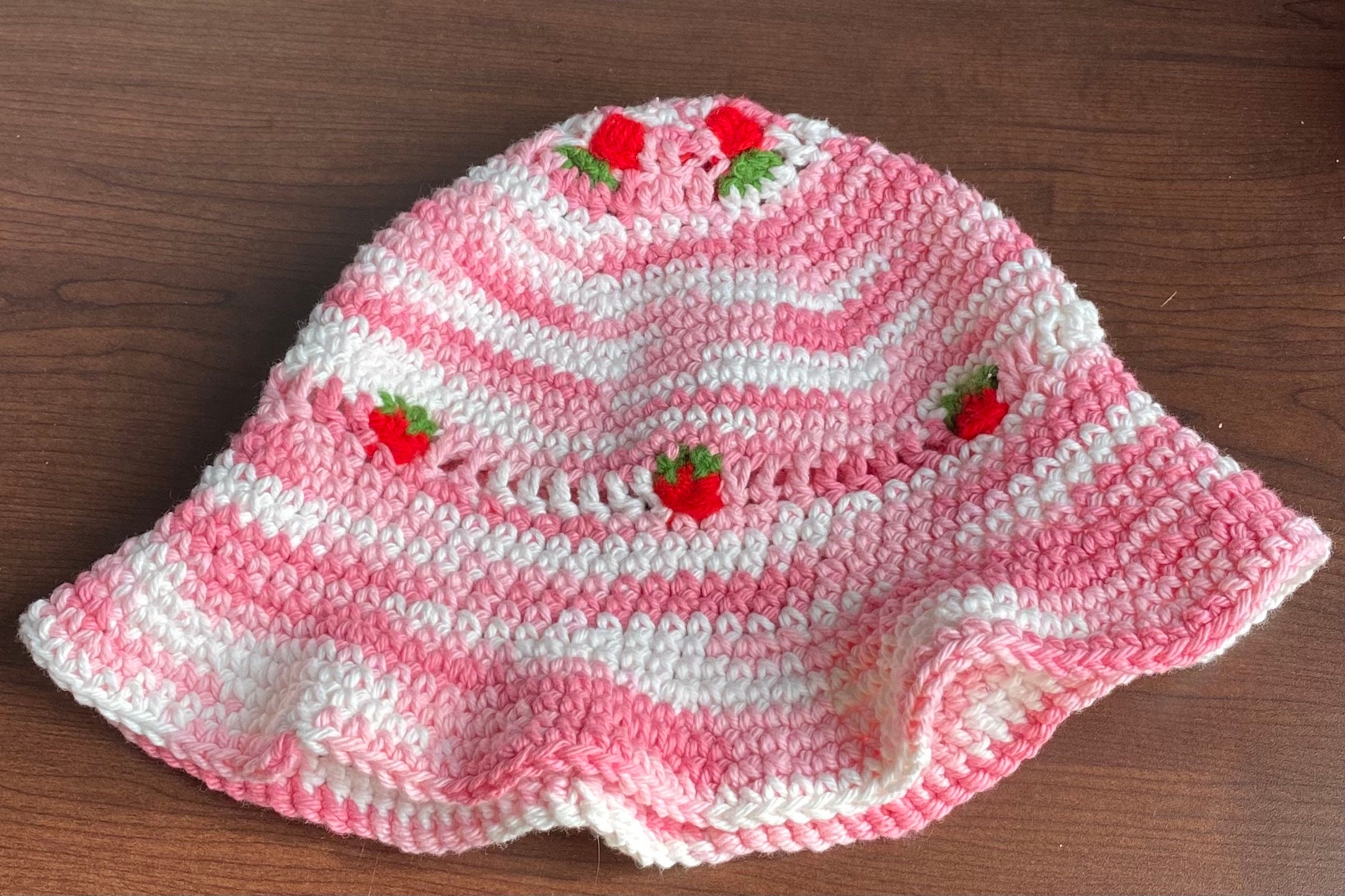 Crochet PATTERN Strawberry Bucket Hat Etsy