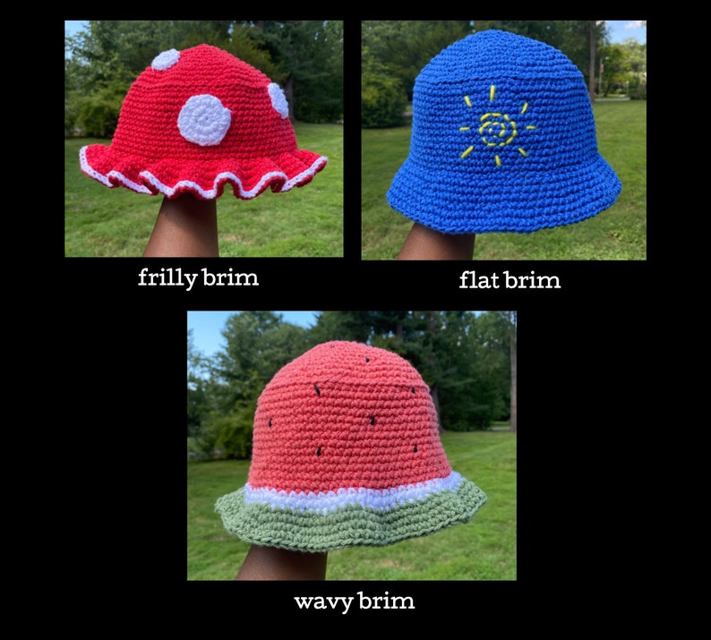 Crochet PATTERN: Basic Bucket Hat Multiple Sizes image 2