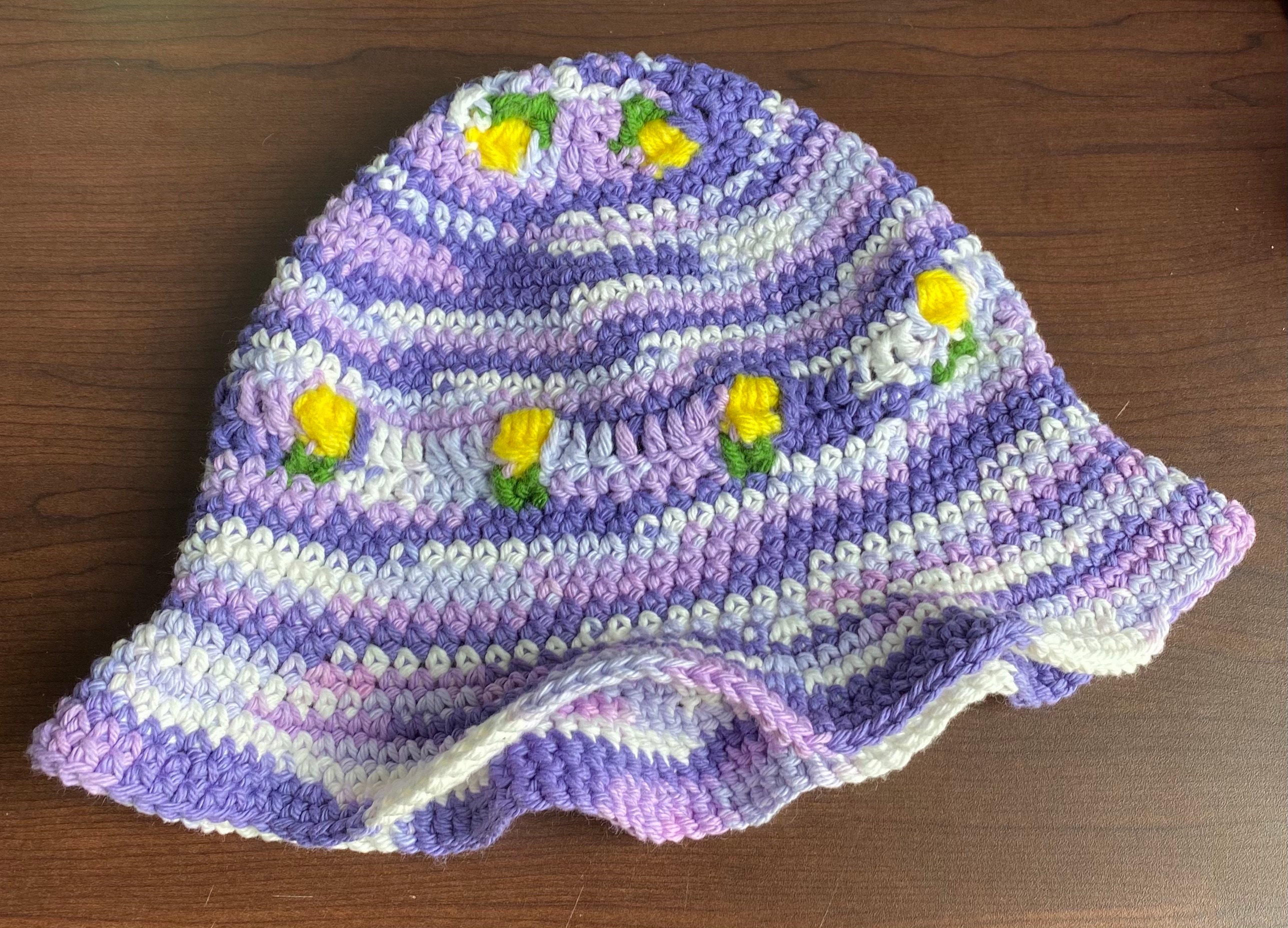 Crochet PATTERN: Flower Bucket Hat 