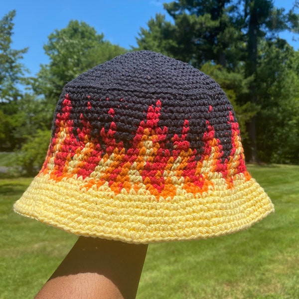 Crochet PATTERN: Flame Bucket Hat - Original Pattern
