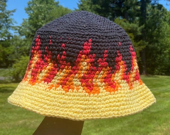 Flame Bucket Hat - Handmade