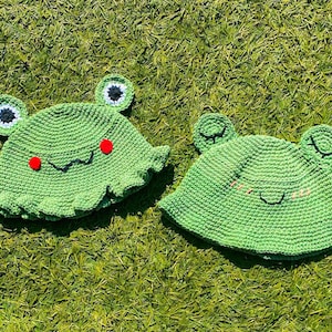 Crochet PATTERN: Frog Bucket Hat - Multiple Sizes!