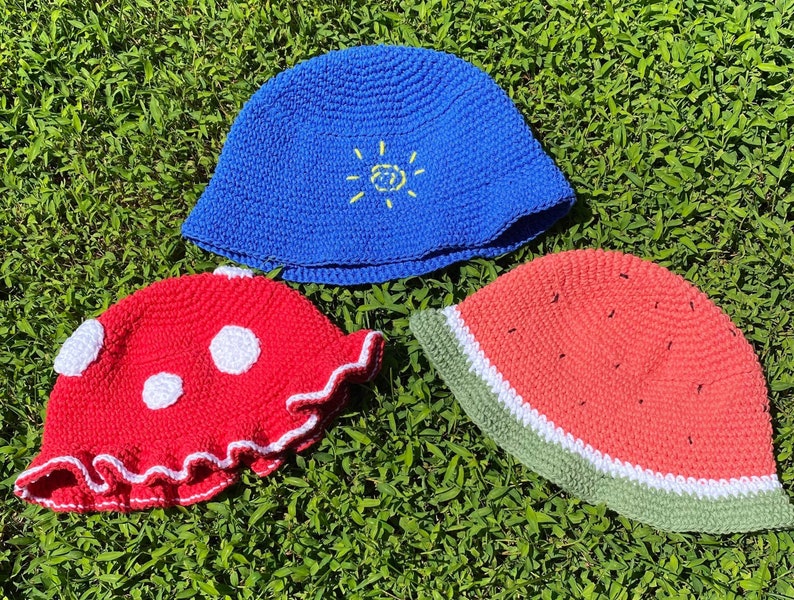 Crochet PATTERN: Basic Bucket Hat Multiple Sizes image 1