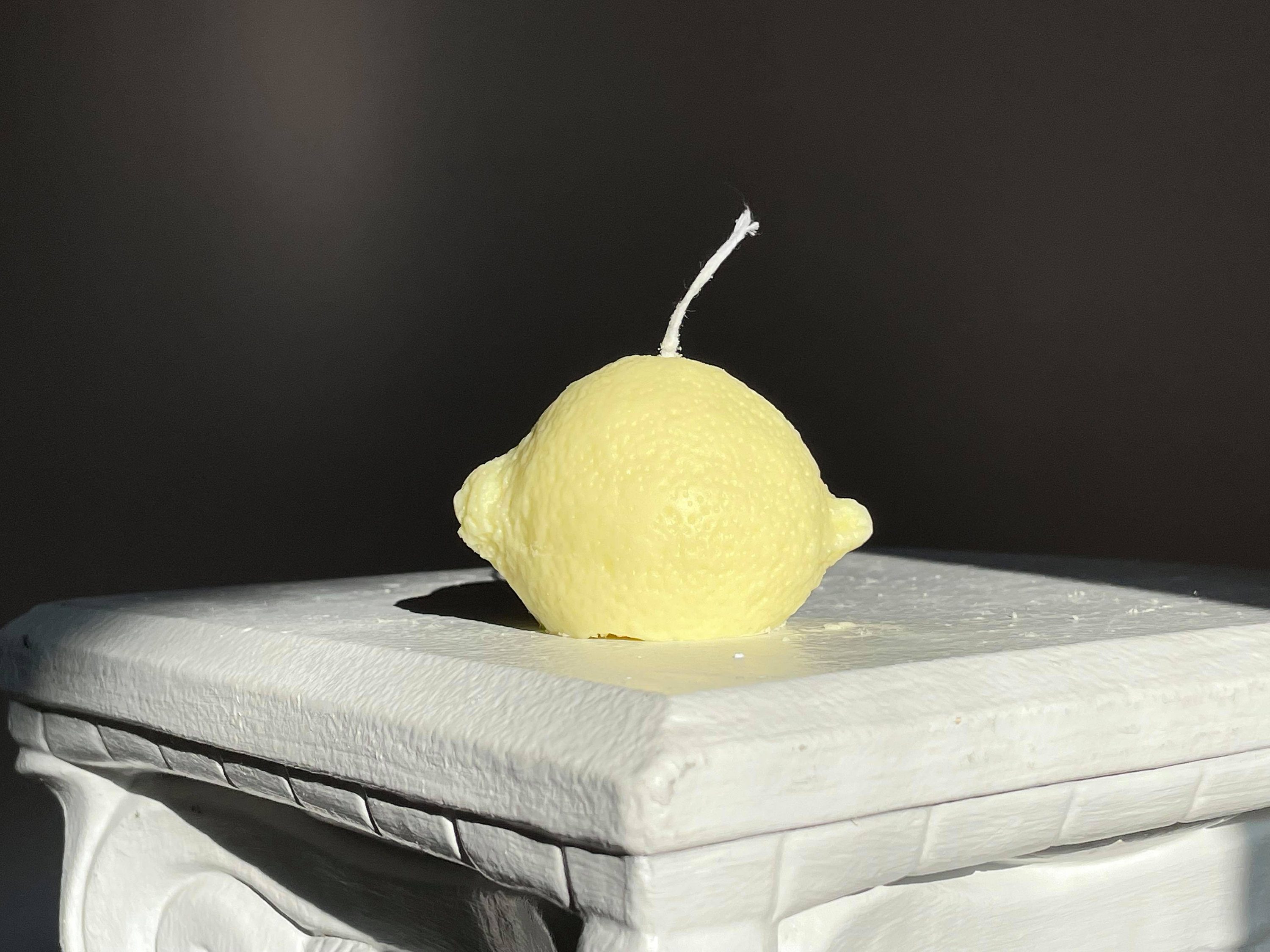 Citrus Mist scent Lemon shaped candle Citrus scented Etsy