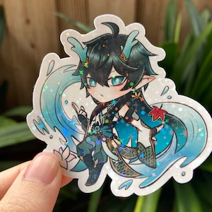 Dan Heng Imbibitor Lunae Chibi Holographic Sticker [Honkai Star Rail]