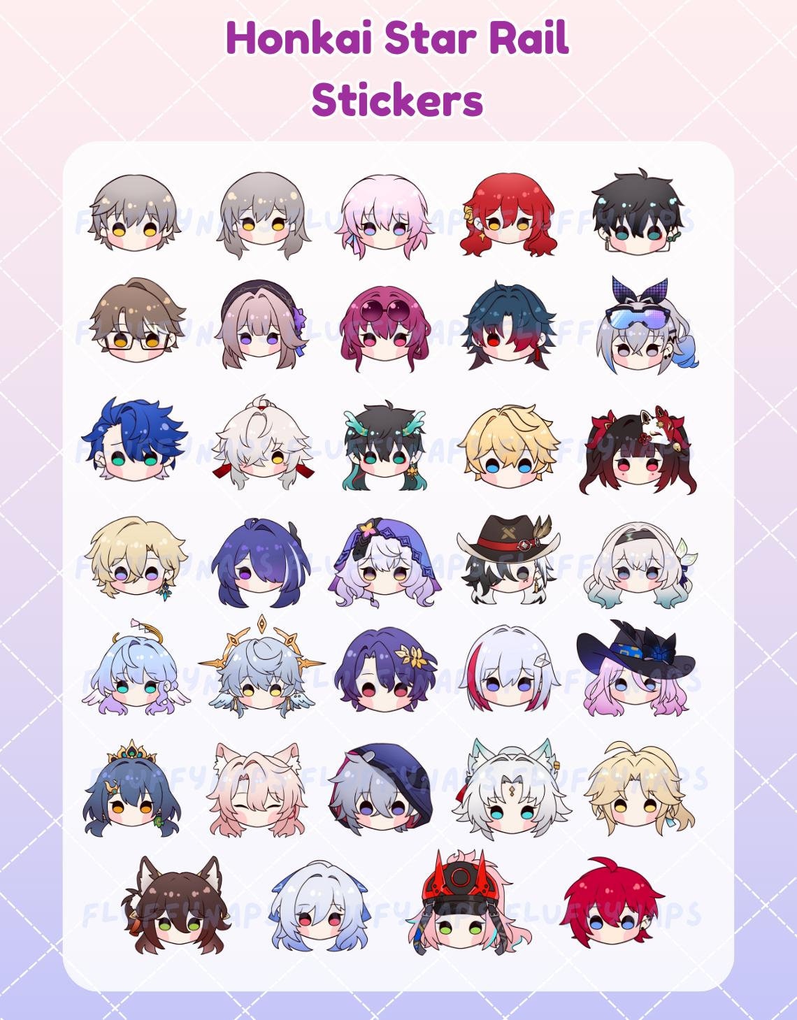 Honkai Star Rail Chibi Stickers - Etsy