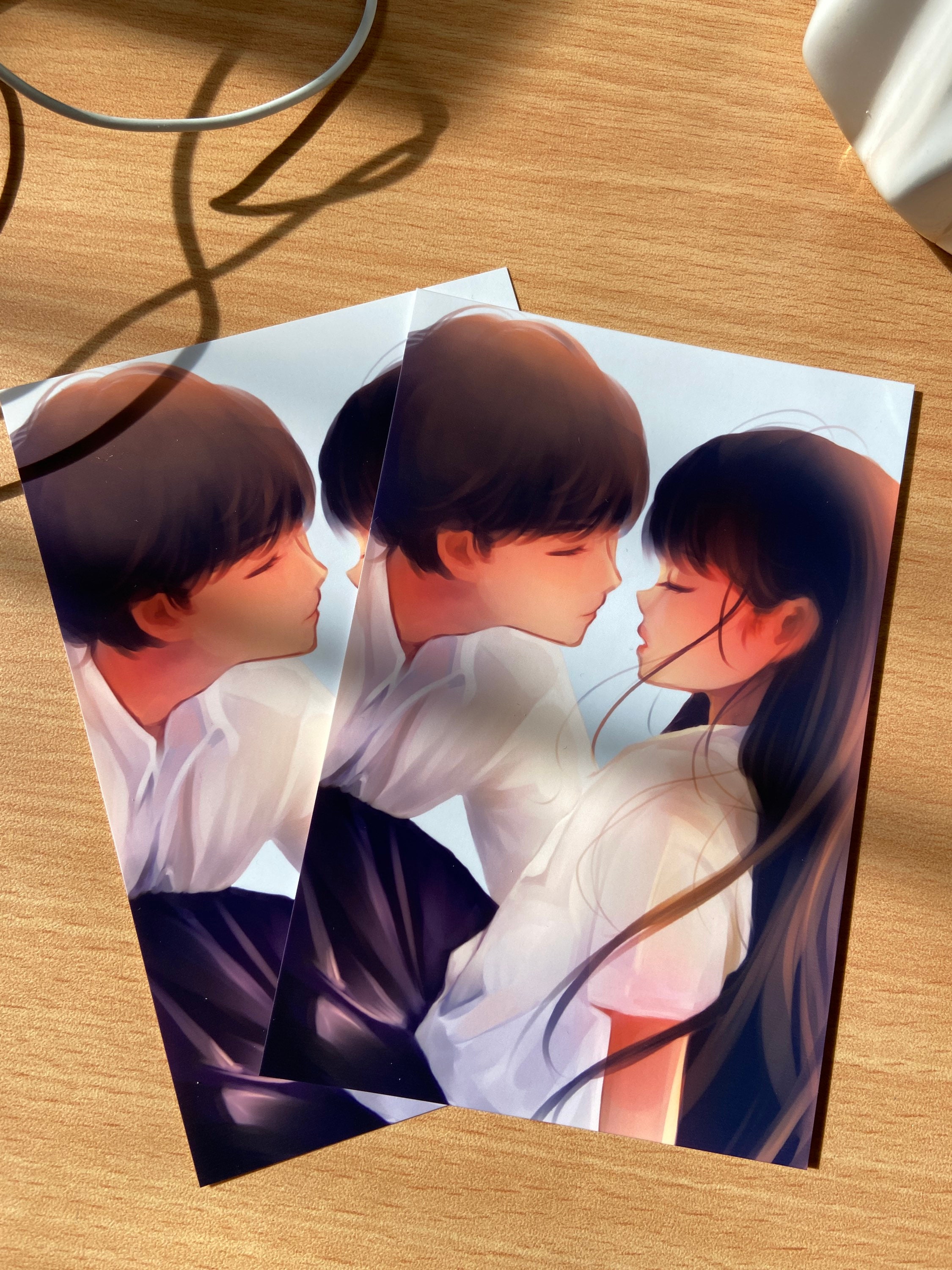 Pareja anime besándose - Etsy México Pareja anime besándose - Etsy México