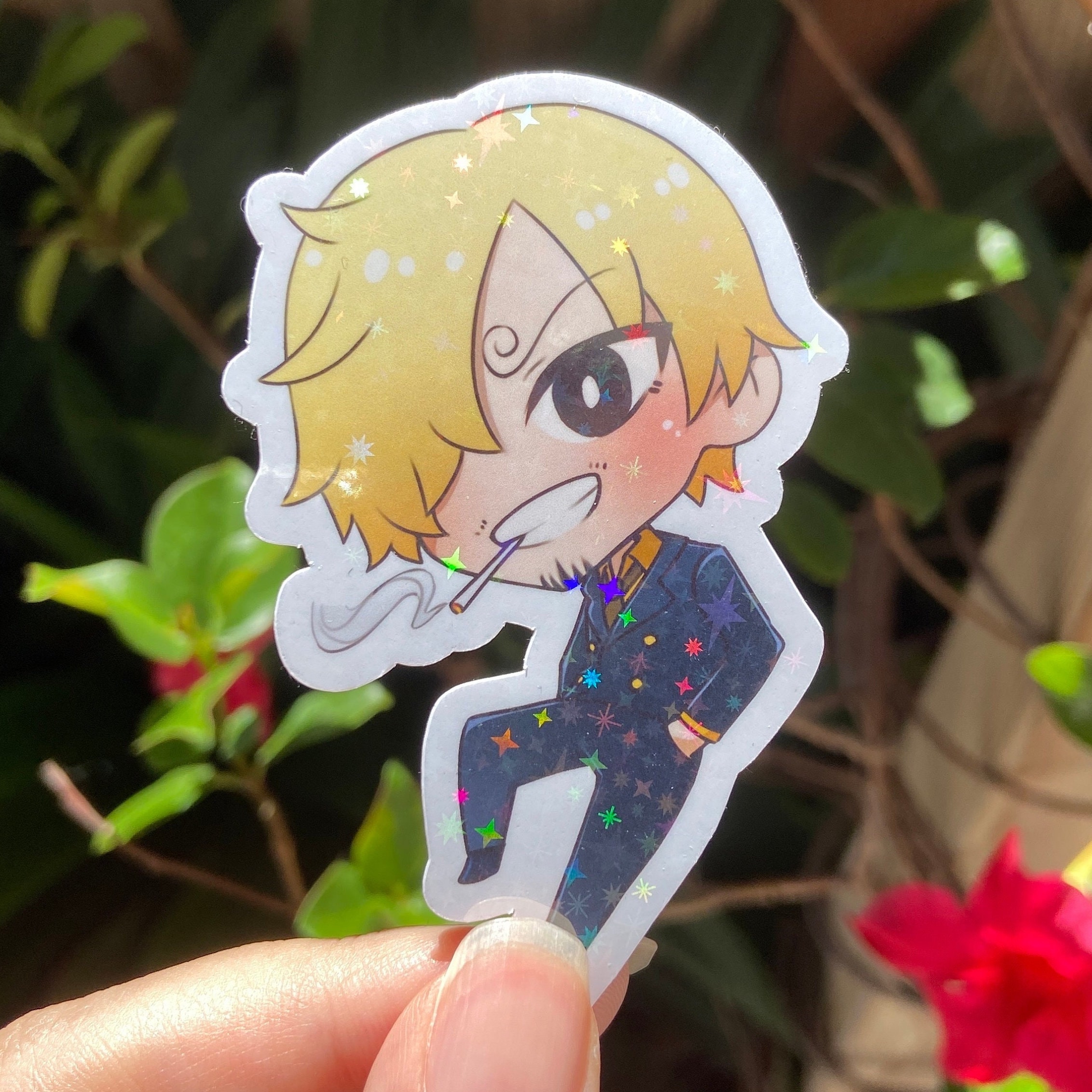Sanji Holographic Sticker [OP] - Etsy