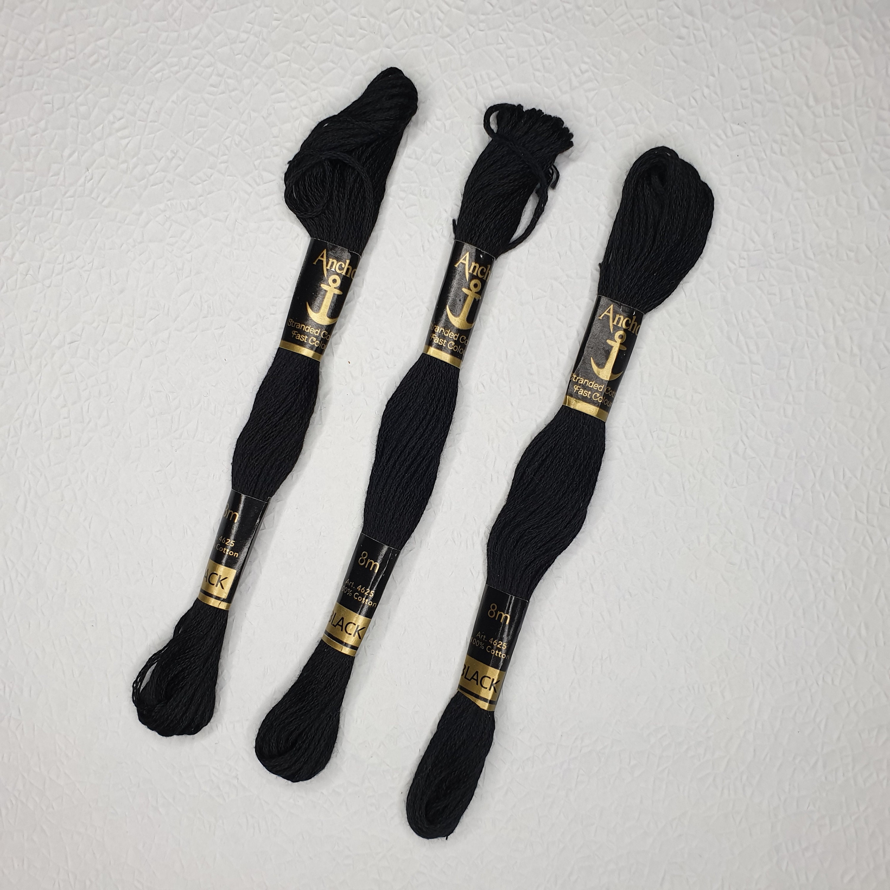 3 6 10 X Anchor Black Floss Black Colour Thread/ Skein Etsy UK
