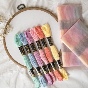 Pastel Colours-Anchor Stranded Cotton Embroidery Thread- Set of 6 skeins- Floss Pack- Embroidery Thread- Pastel Bundle- Anchor Thread Pack image 2