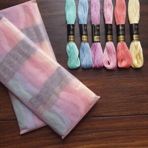 Pastel Colours-Anchor Stranded Cotton Embroidery Thread- Set of 6 skeins- Floss Pack- Embroidery Thread- Pastel Bundle- Anchor Thread Pack image 5