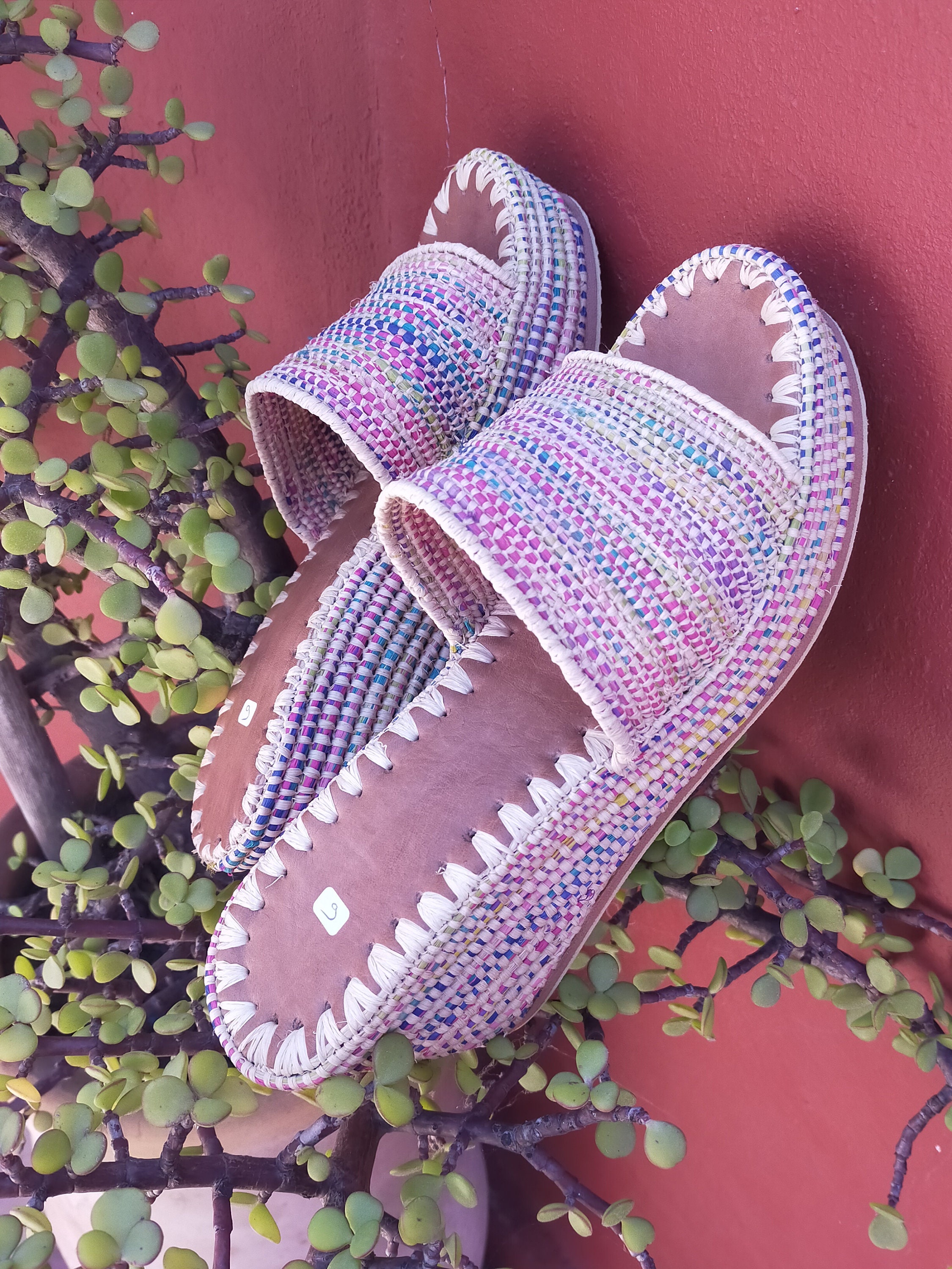 Natural Raffia Sandals Raffia Mules Moroccan shoes from | Etsy