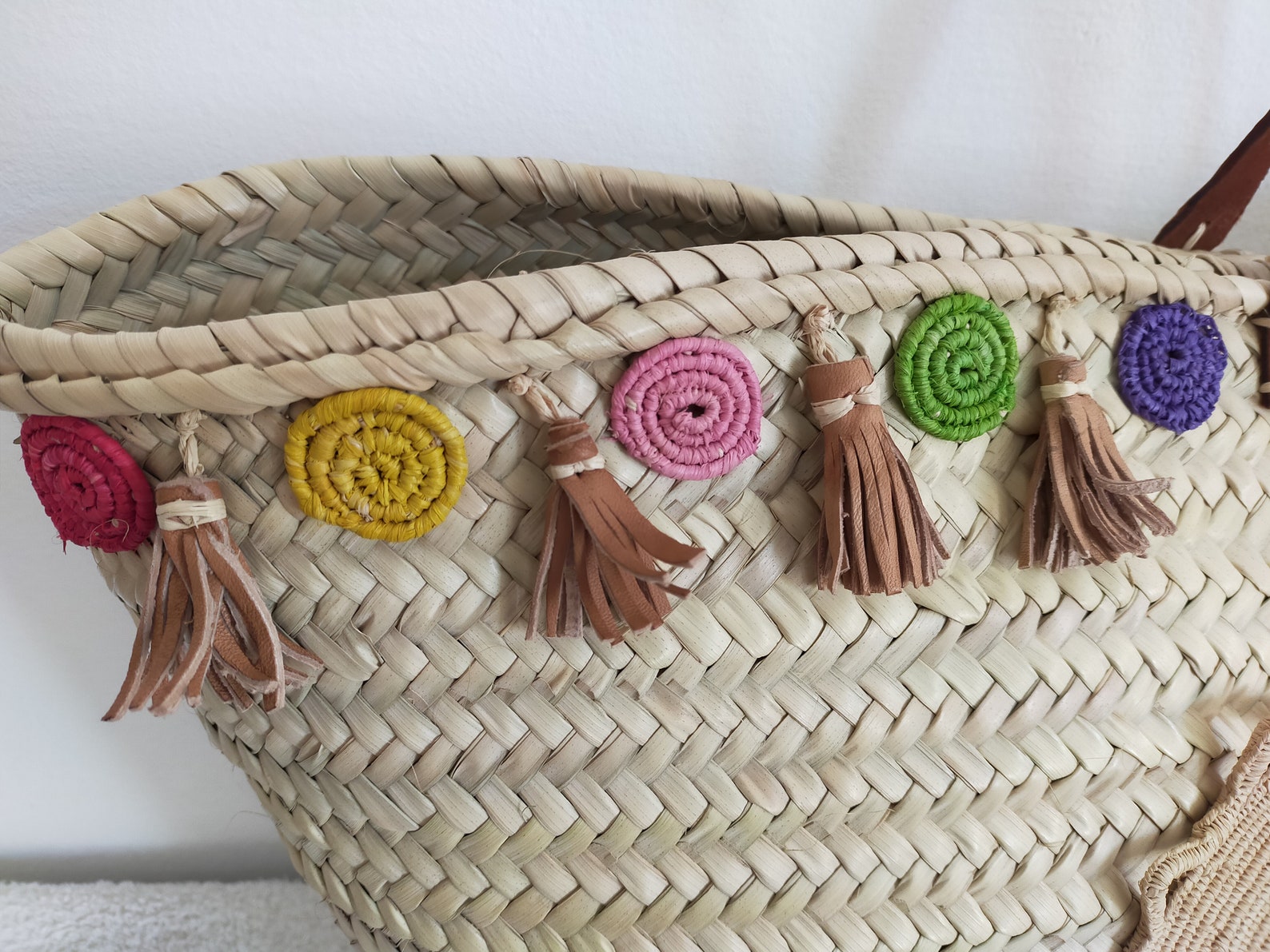 Big raffia box with attached lid Moroccan handcrafted storage Etsy