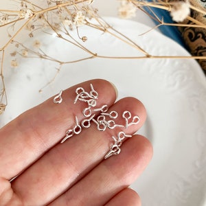 50/200Pcs Mini Screw Eye Pins for Jewelry Making Pearl Beads Screw
