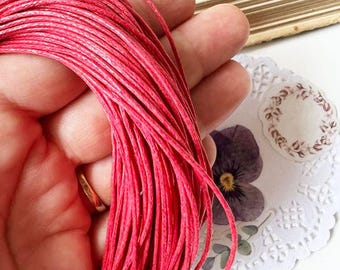 Rote gewachste Schnur 1 mm, gewachste Baumwollschnur für Schmuckherstellung, Perlenschmuck, Makramee und Kunsthandwerk, 5 m