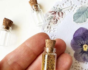 5 pcs Mini Glass Bottles with Cork, Tiny Wish Jars, Small Potion Bottles, Fairy Dust Jars, Spell Jars, DIY Craft Supplies