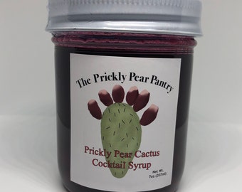 Prickly Pear Cocktail Syrup Wild Harvested (8 oz jar) from The Prickly Pear Pantry