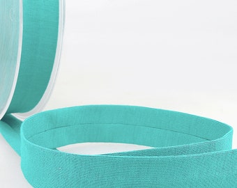 Teal blau - Baumwoll Jersey Schrägband - 20mm