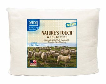 W-120 Pellon Natures Touch Bateo de lana tamaño King 120 x 120 pulgadas - Pellon