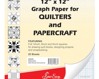 Graph Paper for Quilters and Papercraft - 25 Sheets - 12x12inch - Sew Easy