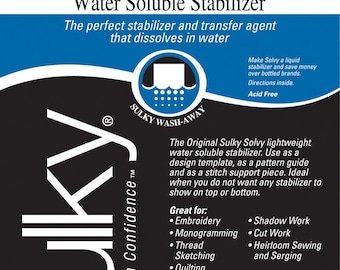 486-01 - Solvy Lightweight Water Soluble Stabilizer 20in x 1yd - Sulky