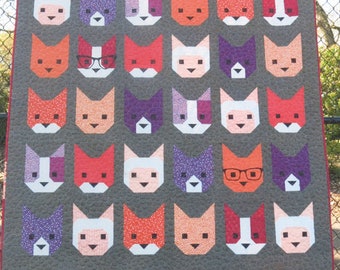 Die Kätzchen – 60" x 60" Quiltmuster von Elizabeth Hartman