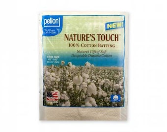 NCP-45 Pellon Natures Touch 100% Natural Cotton Batting W/scrim Crib-sized 45in x 60in - Pellon