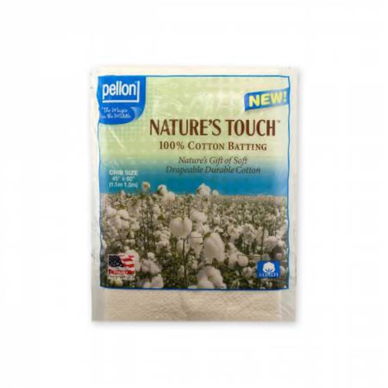 NCP-45 Pellon Natures Touch 100% Natural Cotton Batting W/scrim Crib-sized 45in x 60in - Pellon