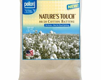 A-72 Pellon Natures Touch Mezcla natural 80/20 Bateo sin malla Tamaño doble 72 x 90 pulgadas - Pellon