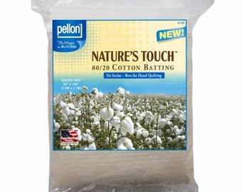 A-96 Pellon Natures Touch Mezcla natural 80/20 Bateo tamaño Queen 90 x 108 pulgadas - Pellon