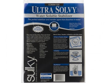 408-03 – Ultra Solvy, extrem fester und stabiler wasserlöslicher Stabilisator, 19 1/2 Zoll x 3 Yards – Sulky