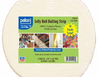 FJR-2550 Pellon-Baumwolle mit Scrim Jelly Roll Batting 2-1/2 Zoll x 50 Yards – Pellon