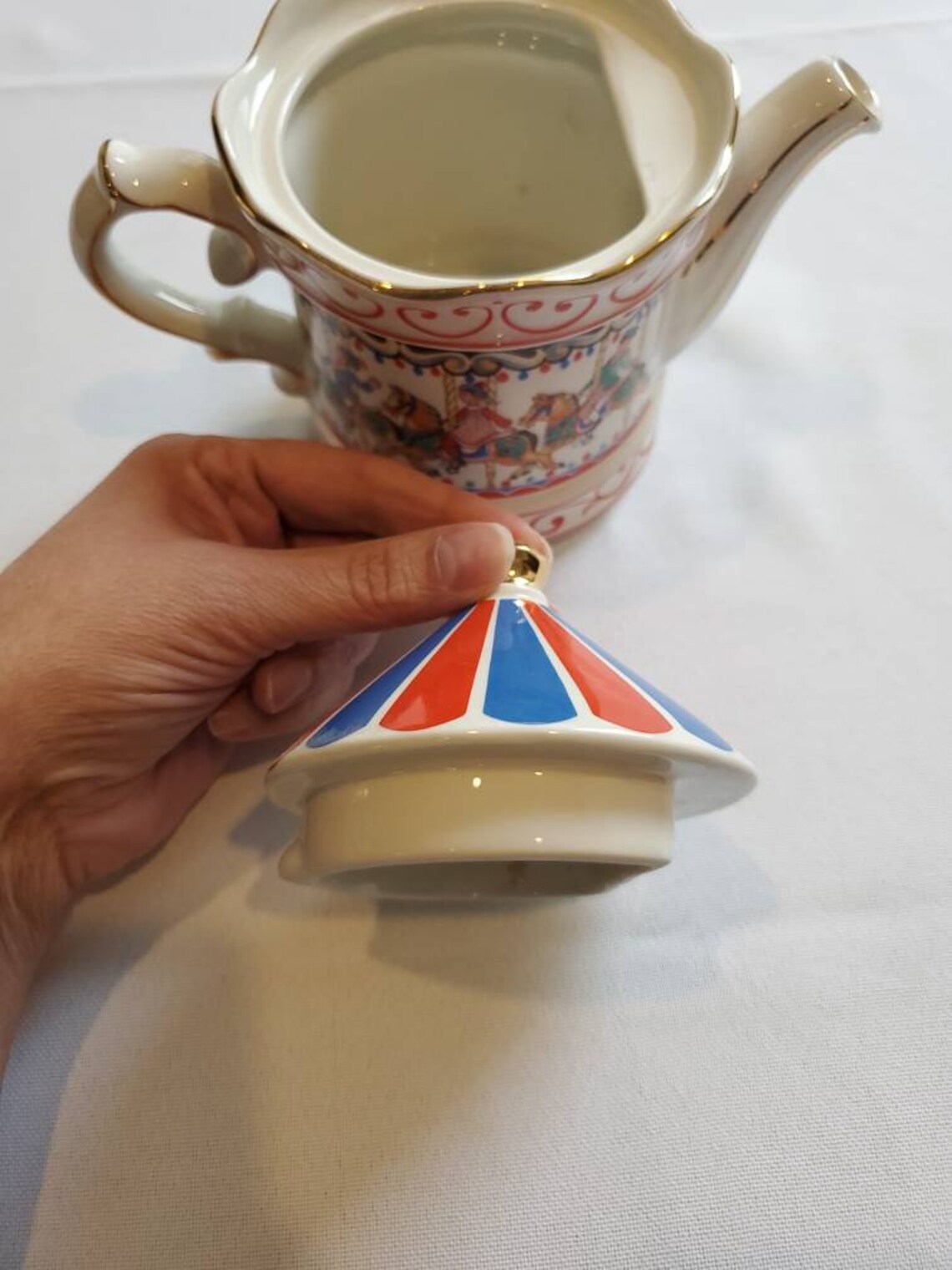 Sadler Edwardian Entertainments Carousel Teapot With Circustent Lid. Etsy