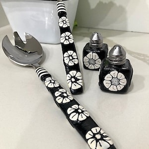 Salad Server Set, salad utensils, stainless steel sets, serving pieces, kitchen utensils, handcrafted handles, hostess, housewarming gift,