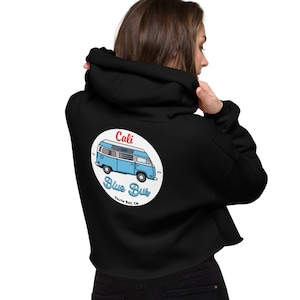Cali Blue Bus Cropped Hoodie