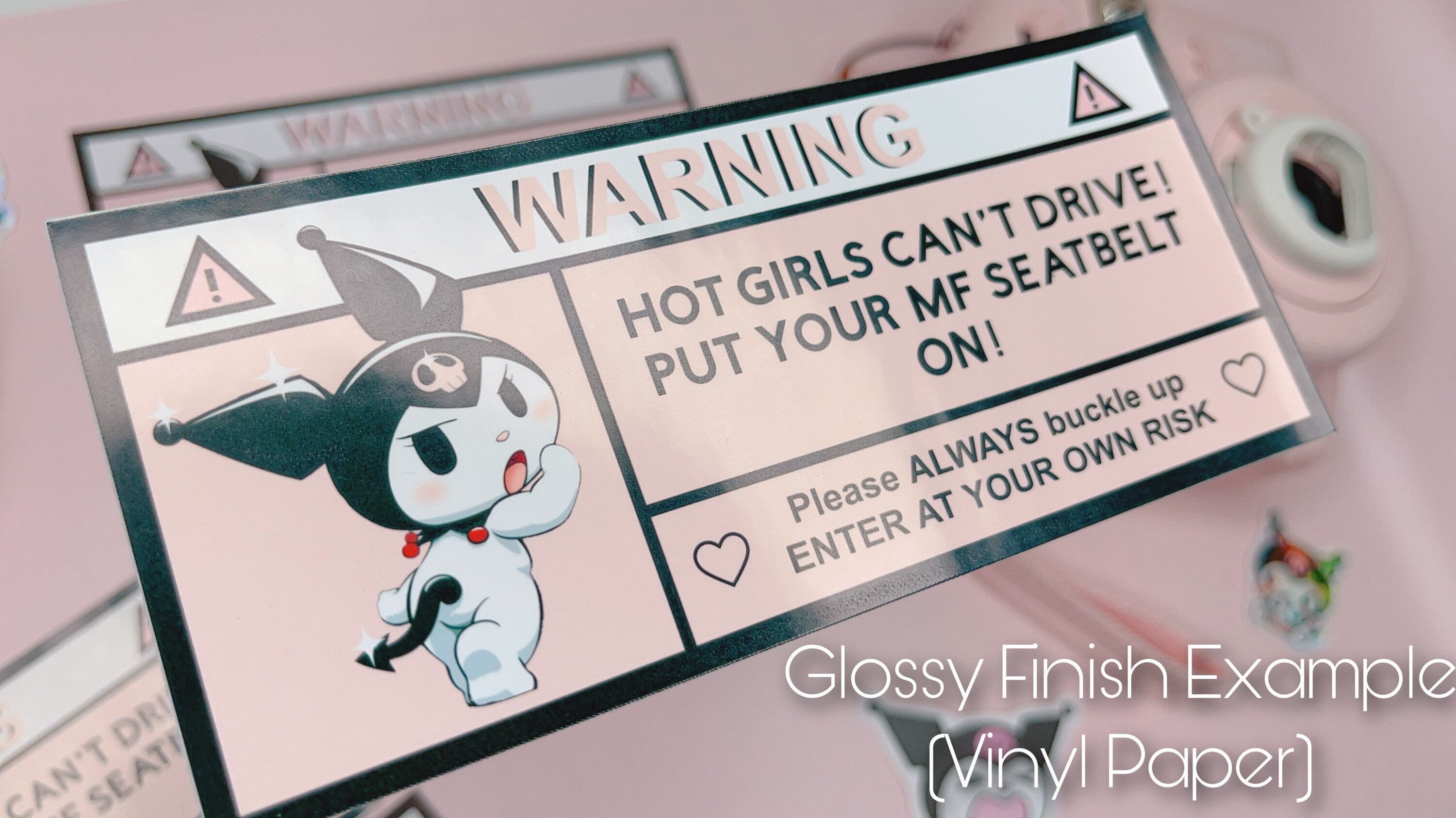 Kuromi Car Warning Label / Cute Car Warning Label / Visor Etsy UK