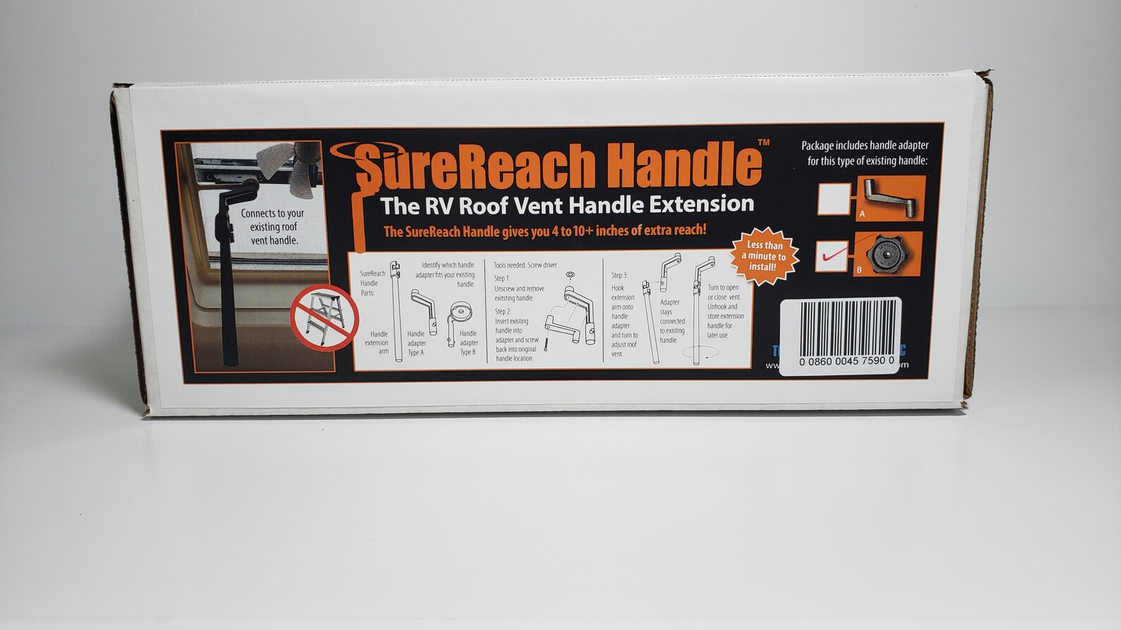 Surereach Knob and Crank RV Roof Vent Handle Extension Ergonomic Durable Cargo Trailer Roof Vent