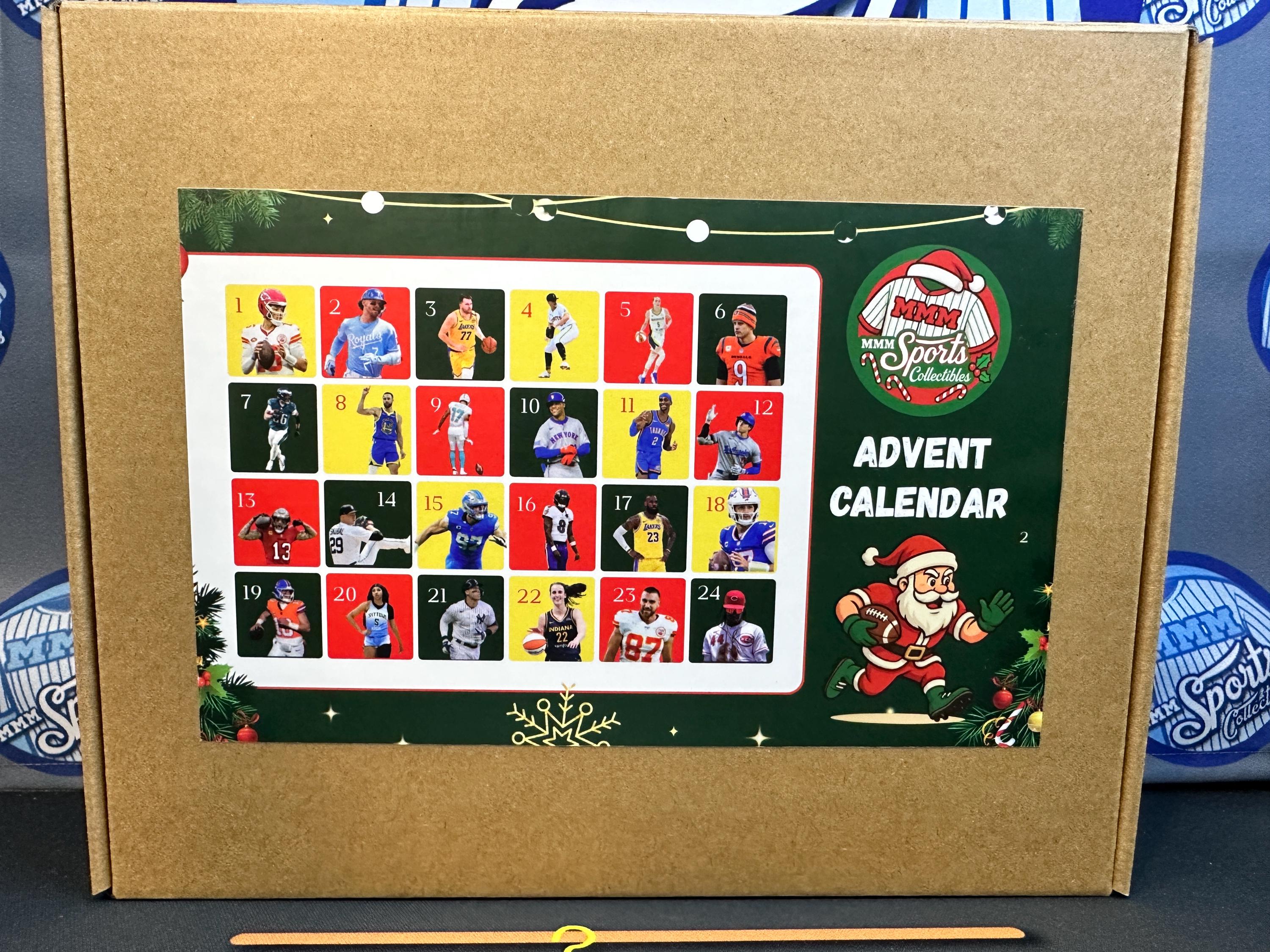 Sports Cards Advent Calendar 24 Days Pick A Sport Baseball, Basketball or Football Cards