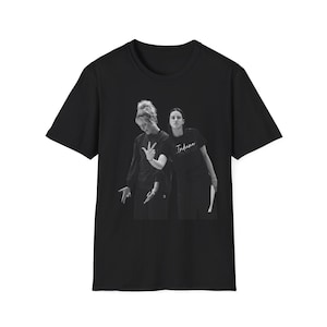 Caitlin Clark & Sophie Cunningham Black and White Duo Photo T-Shirt | Two Women Portrait Tee