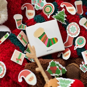 Caixa de Natal Mini Adesivos Scrapbooking Kawaii Anime