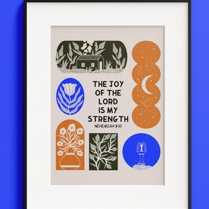 Impresión artística de la Biblia cristiana El gozo del Señor es mi fortaleza