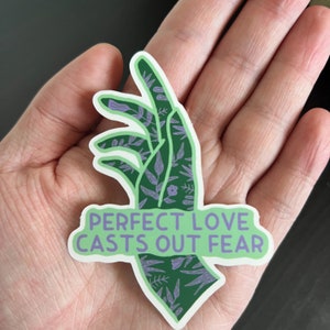 Perfect love casts out fear | Vinyl Christian Sticker | Bible Verse | Faith stickers | Christian stickers | Religious decals, Jesus | Boho